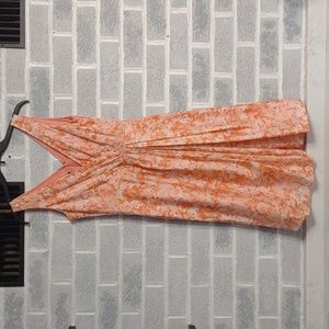 Talbots Silk and Cotton Blend Women's Peach V-Neck Spring Summer Dress Size 4